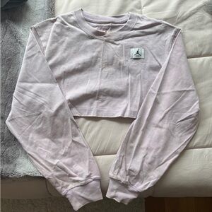 Air Jordan Light Pink tie dye Cropped Long Sleeve Top